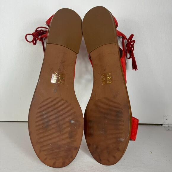 Madewell Sandals Women 9 Coral Bridget Lace Up Gladiator Suede Leather - Picture 8 of 10